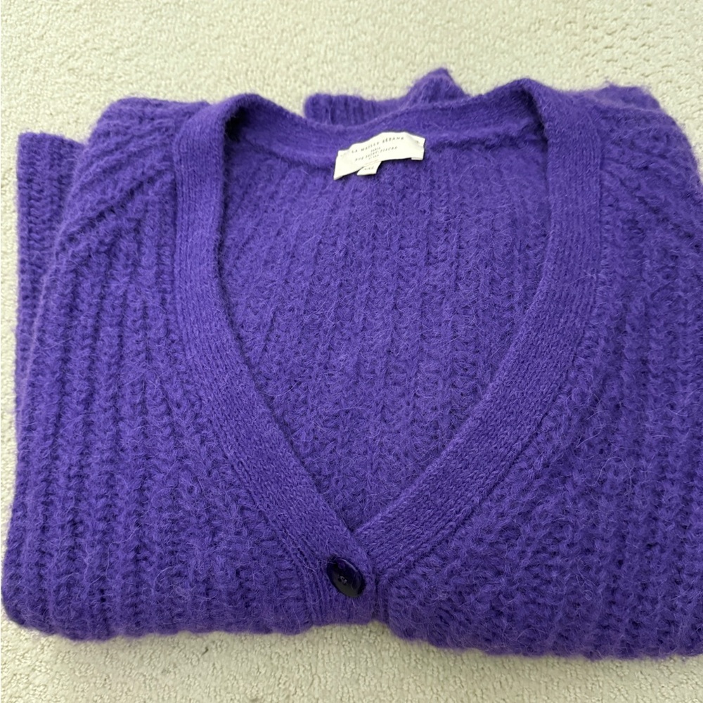 Sezane Purple Knit Basile Cardigan, XXL - Picture 2 of 7